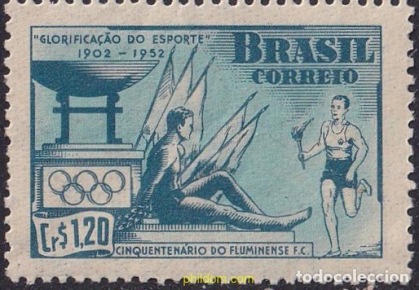 Sellos: 797552 HINGED BRASIL 1952 50 ANIVERSARIO DEL CLUB DE FUTBOL FLUMINENSE