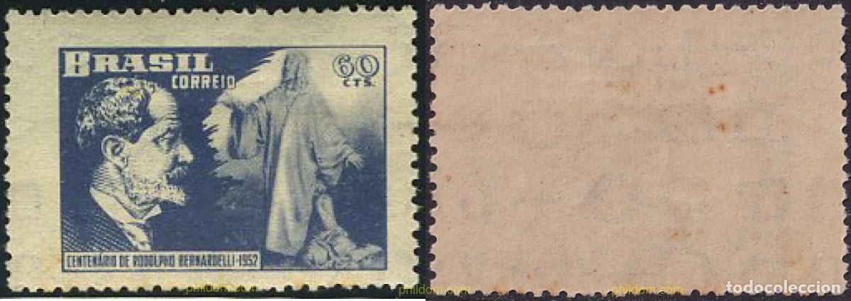 Sellos: 797563 MNH BRASIL 1952 CENTENARIO DEL NACIMIENTO DEL ESCULTOR RODOLPHO BERNADELLI