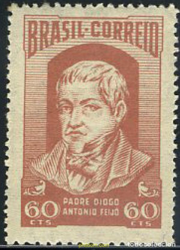 Sellos: 797564 HINGED BRASIL 1952 EMITIDO EN HONOR A PERE DIOGO ANTONIO FEIJO