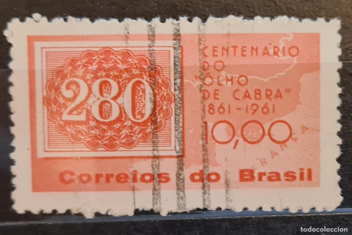 Sellos: Sello usado de Brasil 1961: Centenario del &rdquo;ojo de cabra&rdquo; de 1861