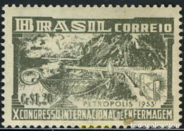 Sellos: 168288 MNH BRASIL 1953 10 CONGRESO INTERNACIONAL DE CURAS MEDICAS EN HOSPITALES EN PETROPOLIS