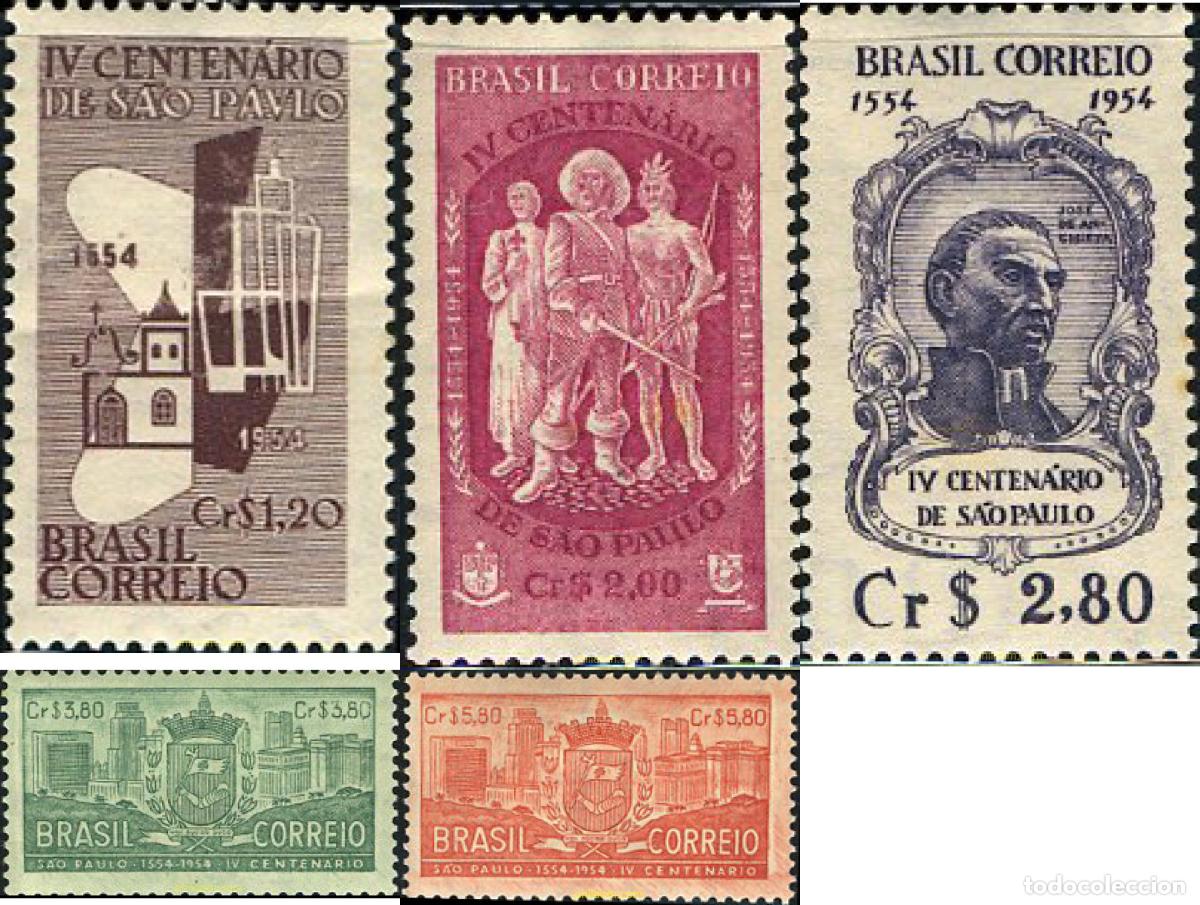 Sellos: 168509 MNH BRASIL 1954 4 CENTENARIO DE LA FUNDACION DE SAO PAULO