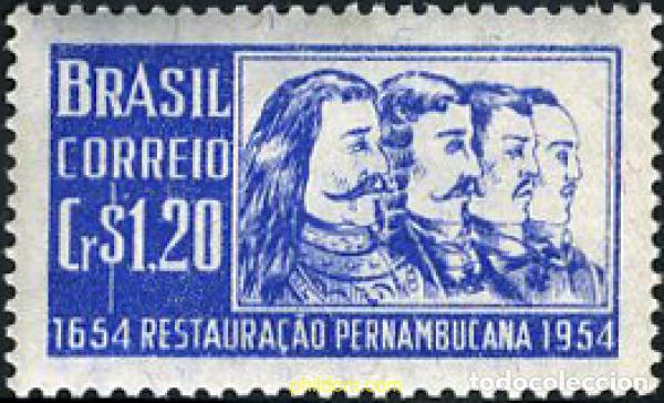 Sellos: 797901 HINGED BRASIL 1954 TRICENTENARIO DE LA REPRESA DE PERNAMBOUC AUXILIAR DE HOLLANDAIS
