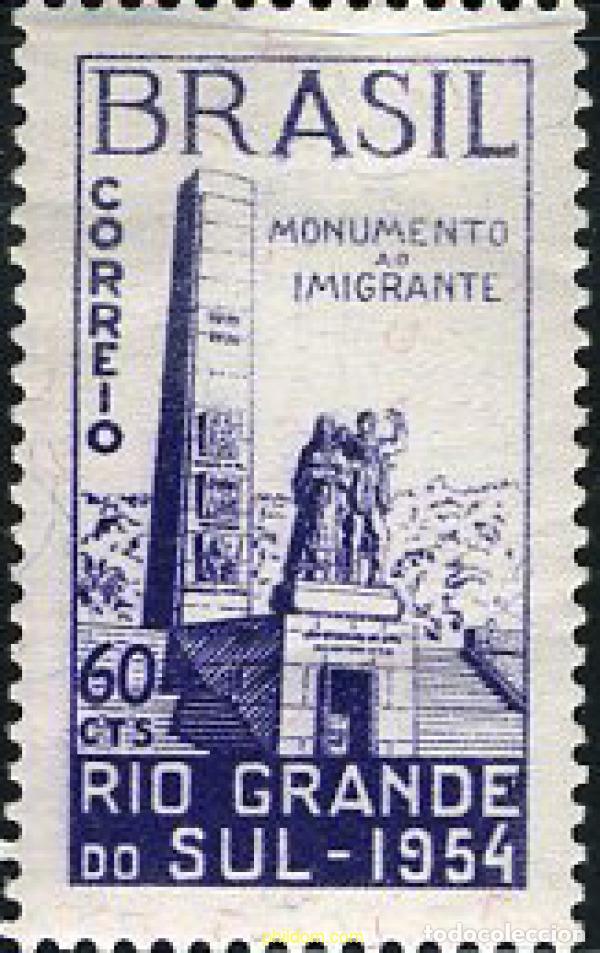 Sellos: 797902 HINGED BRASIL 1954 INAGURACION DEL MONUMENTO Al IMMIGRANTE EN CAXIAS