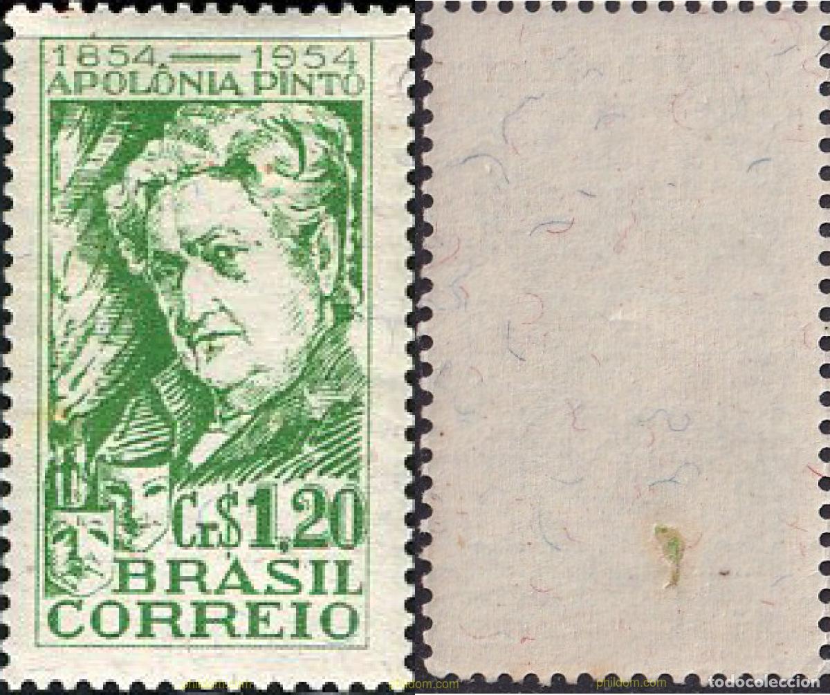 Sellos: 797904 MNH BRASIL 1954 CENTENARIO DEL NACIMIENTO DE LA ACTRIZ APOLONIA PINTO