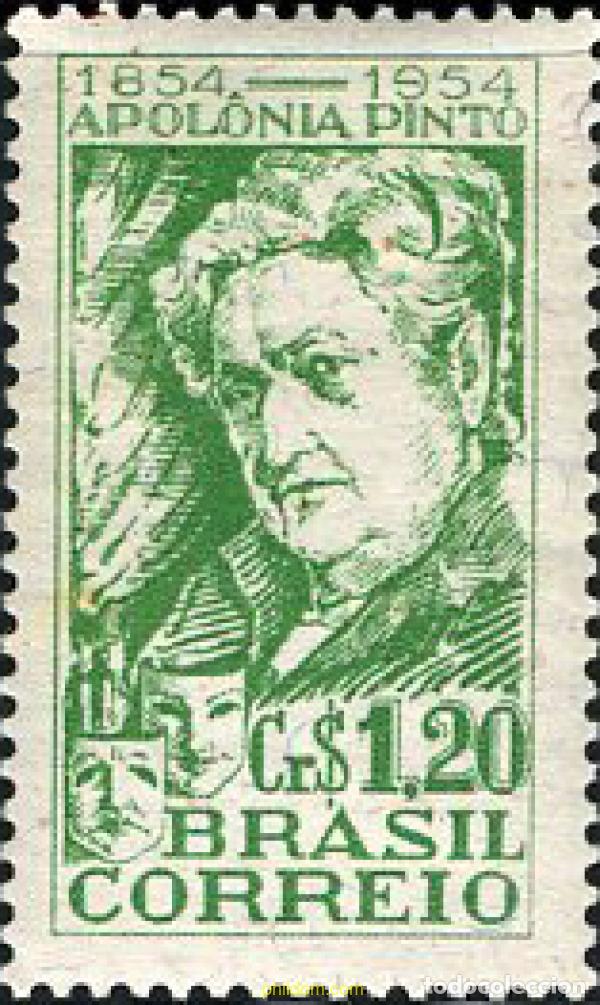 Sellos: 797903 HINGED BRASIL 1954 CENTENARIO DEL NACIMIENTO DE LA ACTRIZ APOLONIA PINTO