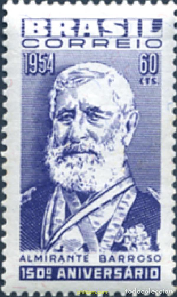 Sellos: 797941 HINGED BRASIL 1954 CIENTO CINCUENTA CENTENARIO DEL NACIMIENTO DEL ALMIRANTE FRANCISCO MONOEL