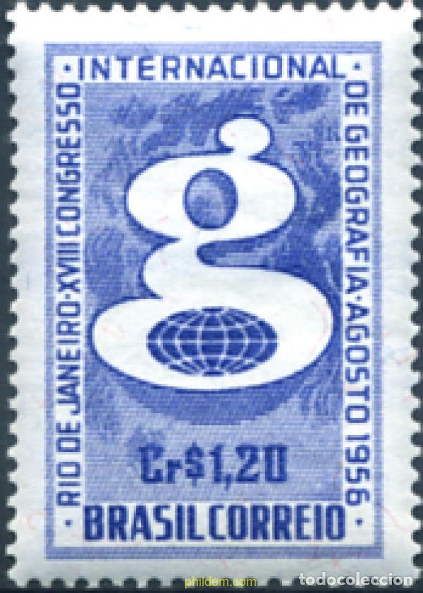 Sellos: 168871 MNH BRASIL 1956 18 CONGRESO INTERNACIONAL DE GEOGRAFIA A RIO DE JANEIRO