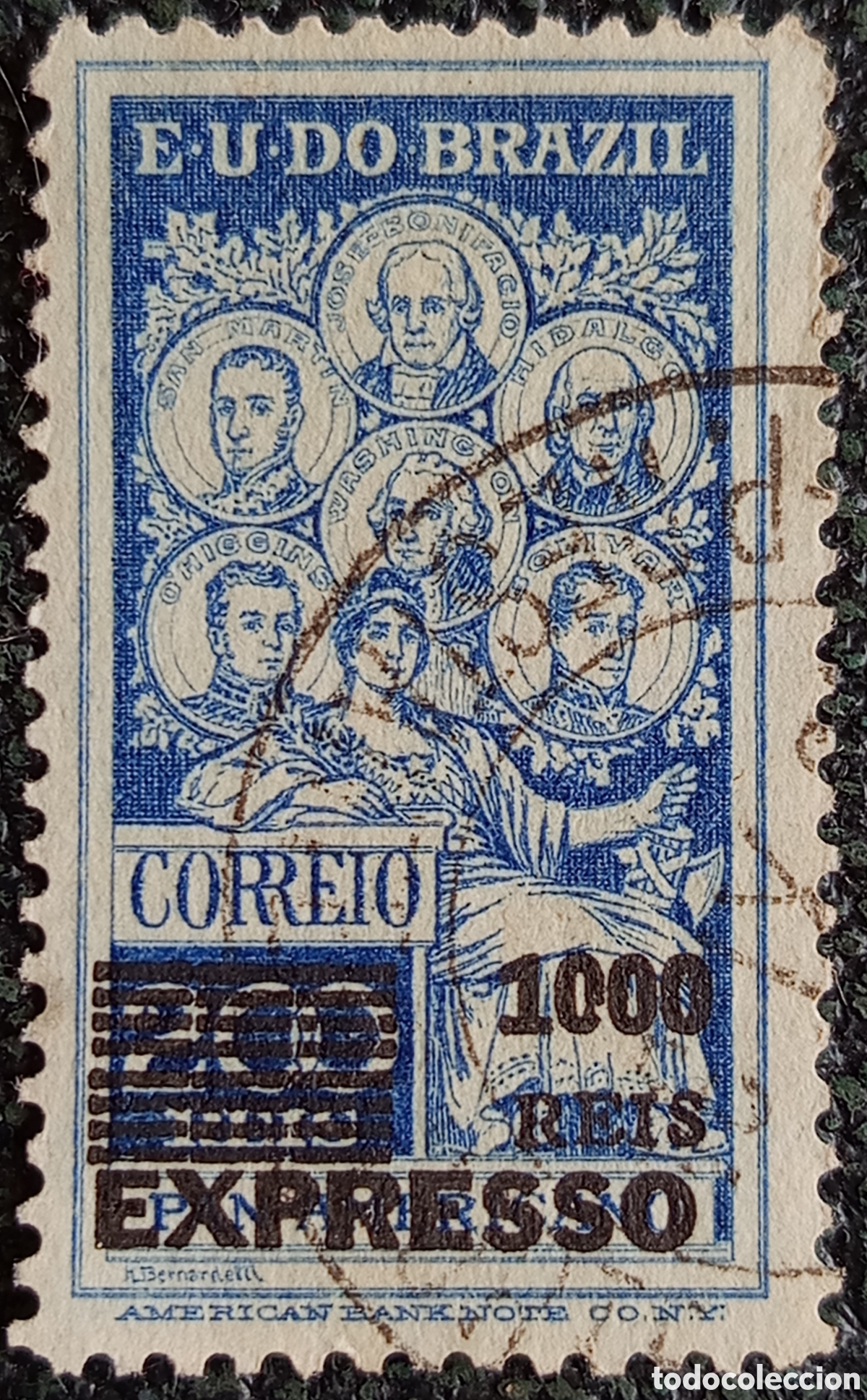 Sellos: Sello Brasil 1930 Expresso 1000 Reis sobre 200r Panamericano Michel E3 Usado