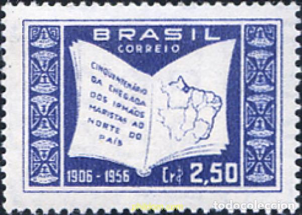 Sellos: 798129 HINGED BRASIL 1956 CINCUENTA CENTENARIO DEL EVANGELISMO DEL NORTE POR LOS FRAILES MARISTAS