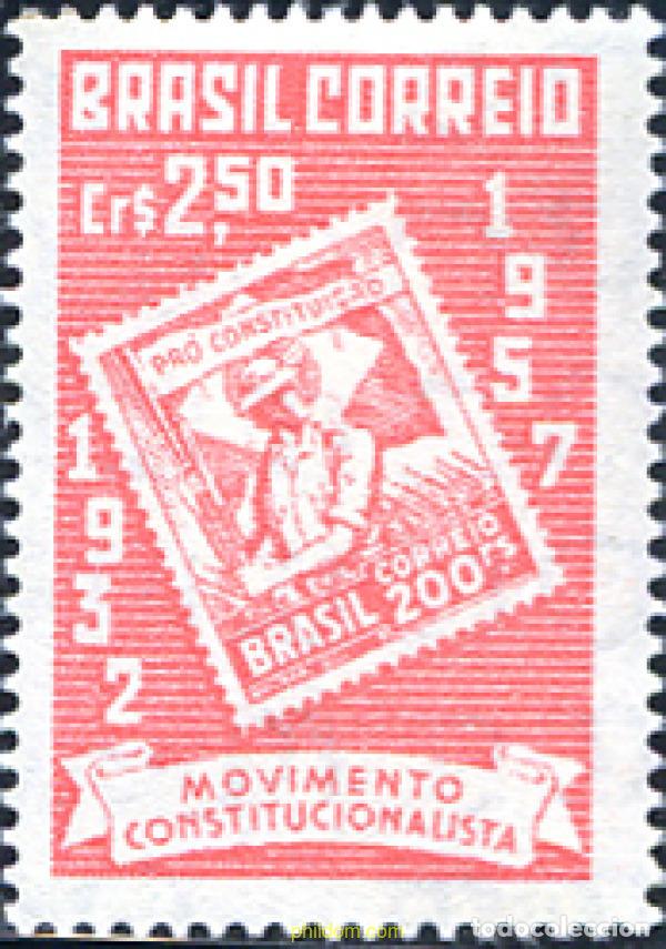 Sellos: 293597 HINGED BRASIL 1957 25 ANIVERSARIO DEL MOVIMIENTO CONSTITUCIONALISTA