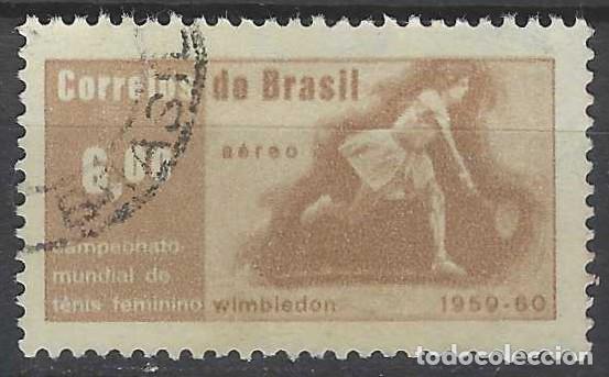 Selos: BRASIL 1960 - CAMPEONATO DE TENIS DE WIMBLEDON, MAR&Iacute;A BUENO, GANADORA 1959 Y 1960, A&Eacute;REO - USADO
