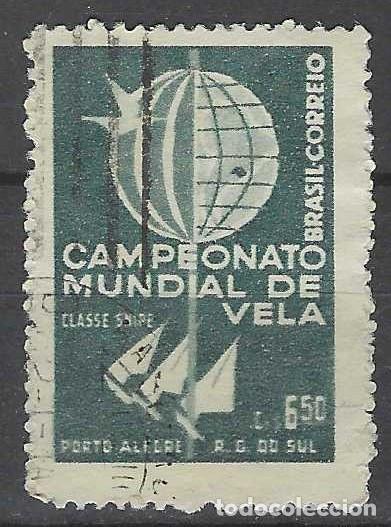 Sellos: BRASIL 1959 - CAMPEONATO MUNDIAL DE VELA, PORTO ALEGRE, A&Eacute;REO - USADO