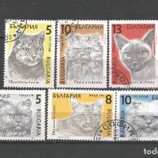 Sellos: BULGARIA 1989. SERIE 3286/3291 CAT. YVERT. USADA. TEMA ”FAUNA - GATOS”. Lote 311061383