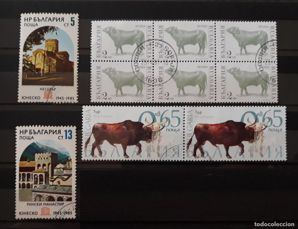 Sellos: Bulgaria 1985 1991 2017 2018 Usado Lote Fauna UNESCO Toro Especies extinguidas Presidencia UE