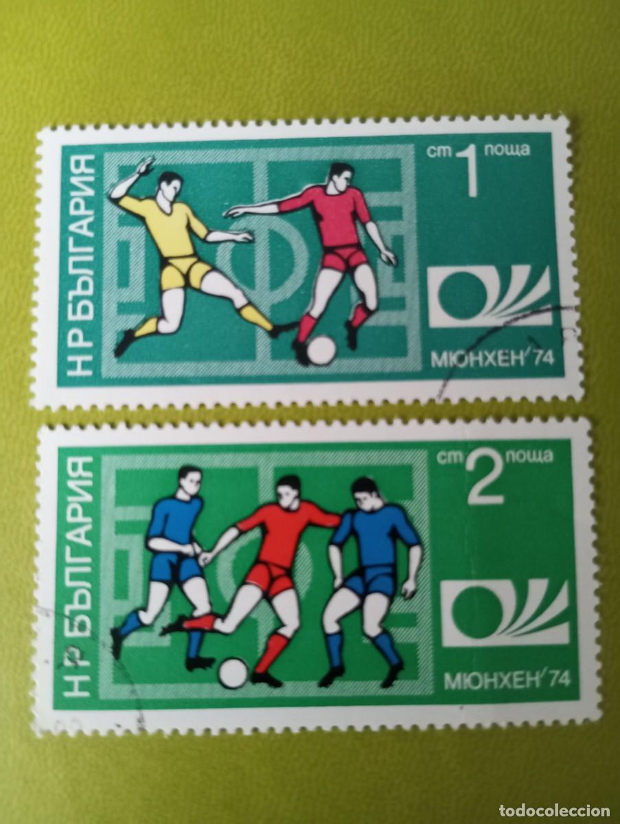Sellos: BULGARIA, 1974, COPA MUNDIAL DE FUTBOL, YT 2077/8