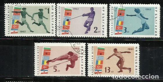 Sellos: 8544-BULGARIA SERIE COMPLETA DEPORTES 1963 N&ordm; 1200/1204