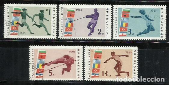 Sellos: 8545-BULGARIA SERIE COMPLETA DEPORTES 1963 N&ordm; 1200/1204