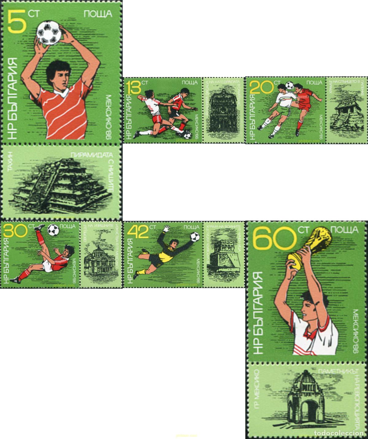 Sellos: 82325 MNH BULGARIA 1986 COPA DEL MUNDO DE FUTBOL. MEXICO-86