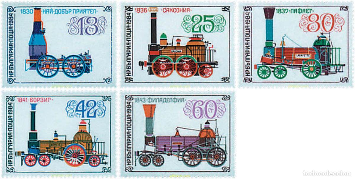 Sellos: 82210 MNH BULGARIA 1984 LOCOMOTORAS ANTIGUAS