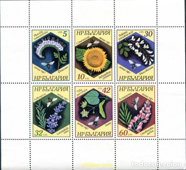 Sellos: 8121 MNH BULGARIA 1987 FLORES Y ABEJAS