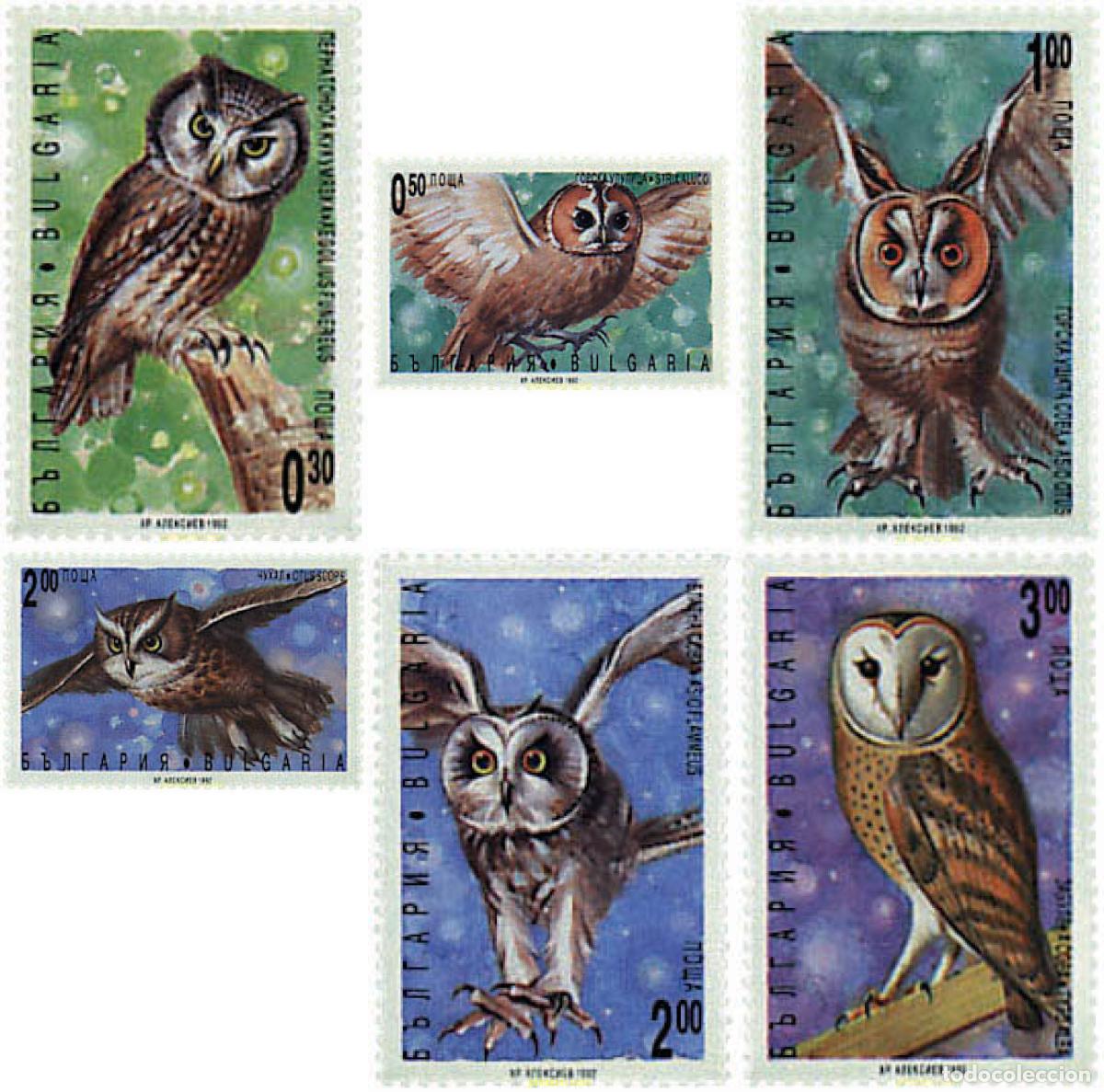 Sellos: 82656 MNH BULGARIA 1992 AVES RAPACES NOCTURNAS