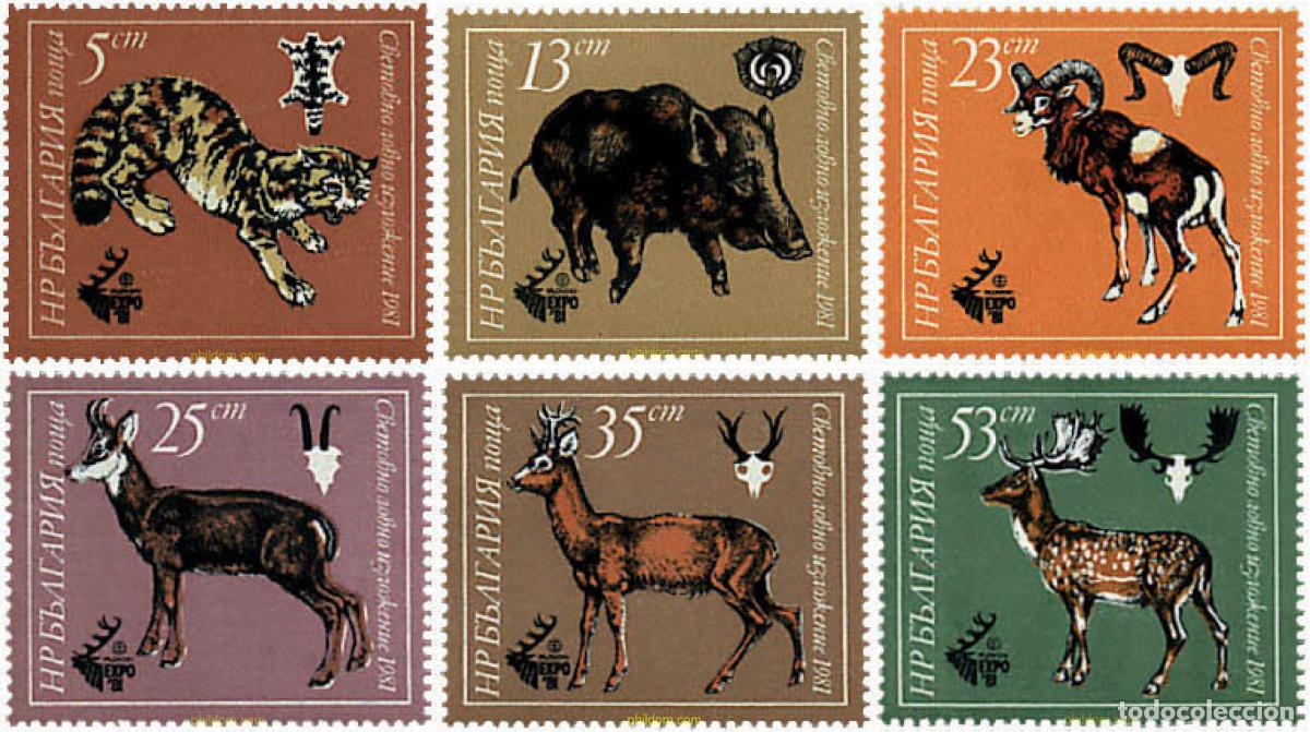 Sellos: 82096 MNH BULGARIA 1981 EXPOSICION INTERNACIONAL DE LA CAZA EN PLOVDIV