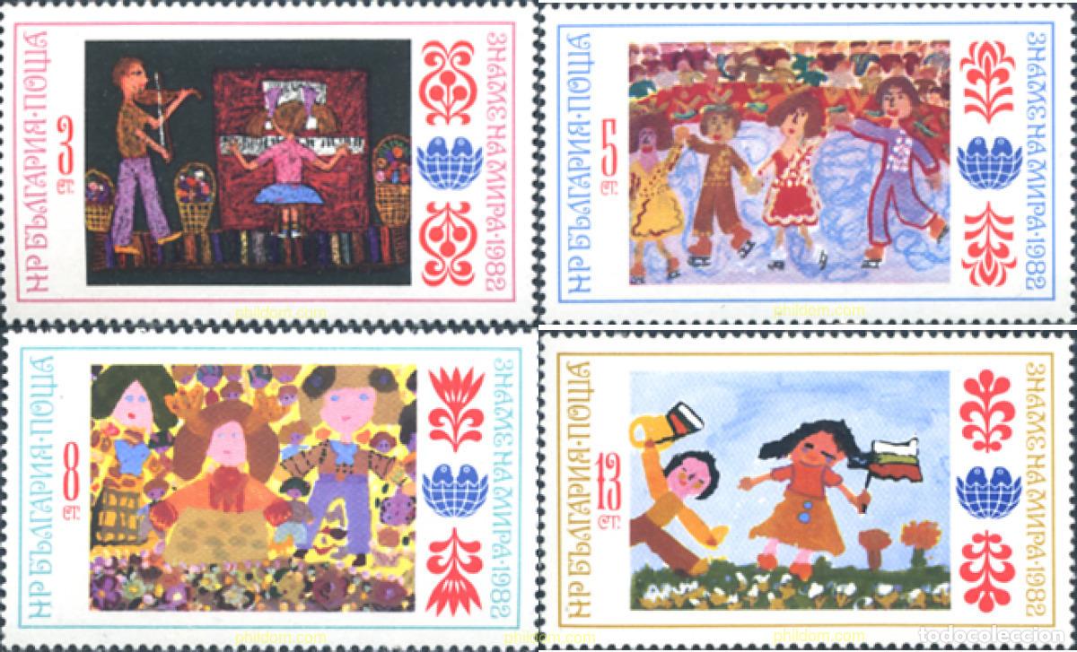 Briefmarken: 82134 MNH BULGARIA 1982 2 ASAMBLEA INTERNACIONAL DE LA INFANCIA (BANDERA DE LA PAZ) EN SOFIA. DIBUJ