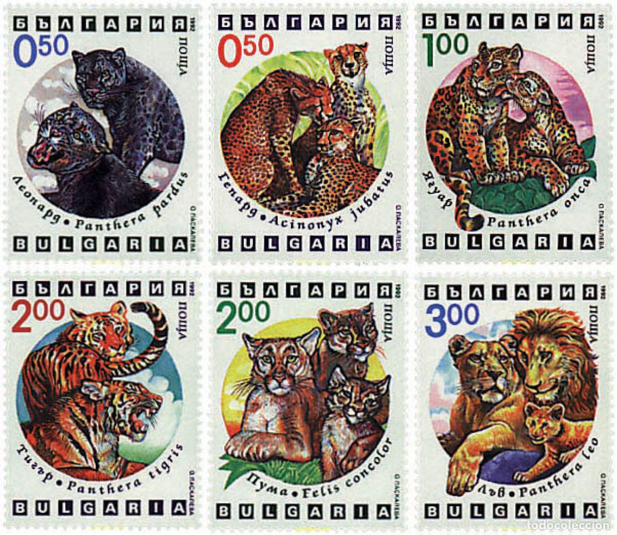 Sellos: 82654 MNH BULGARIA 1992 FELINOS