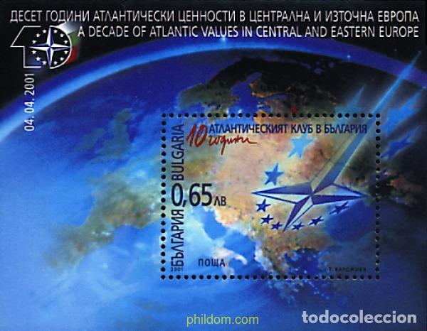 Sellos: 82929 MNH BULGARIA 2001 10 ANIVERSARIO DE LA OTAN EN BULGARIA