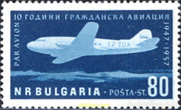 Sellos: 297103 HINGED BULGARIA 1957 10 ANIVERSARIO DE LAS LINEAS AEREAS ESTATALES
