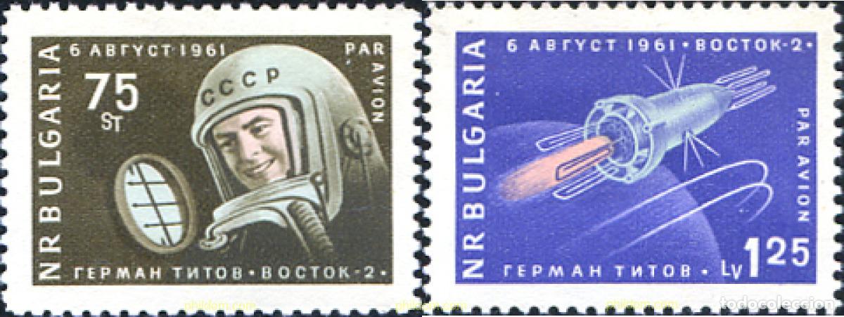 Sellos: 297292 HINGED BULGARIA 1961 COSMONAUTA TITOV. VOSTOK II