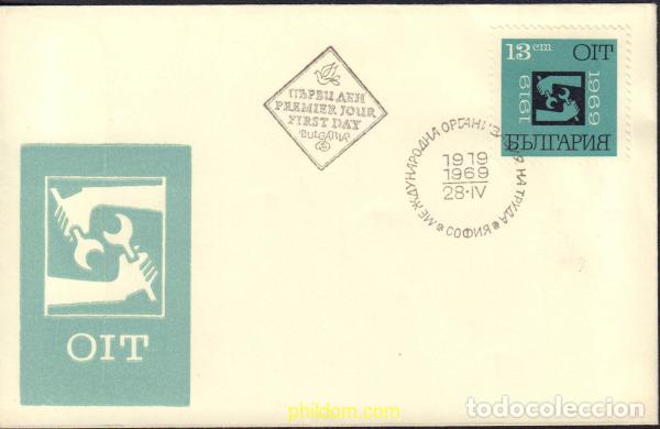 Sellos: 429682 MNH BULGARIA 1969 50 ANIVERSARIO DE LA OIT (ORGANIZACION INTERNACIONAL DEL TRABAJO)