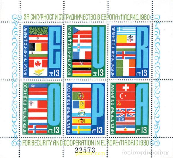 Sellos: 118258 MNH BULGARIA 1980 CONFERENCIA SOBRE LA SEGURIDAD Y COOPERACION EUROPEA EN MADRID