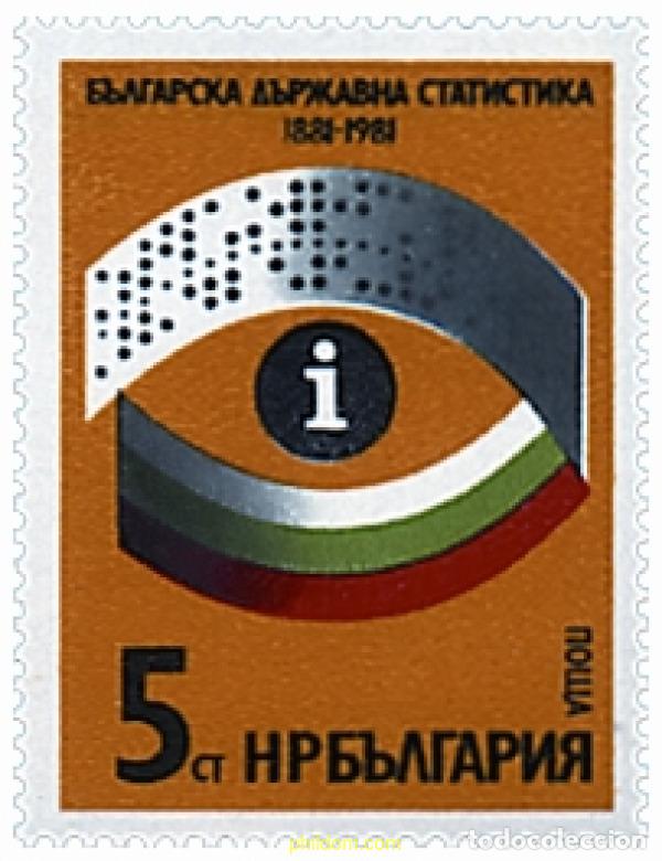Sellos: 118349 MNH BULGARIA 1981 CENTENARIO DEL CENTRO DE ESTADISTICAS BULGARO