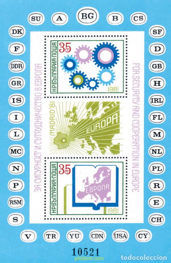 Briefmarken: 118359 MNH BULGARIA 1981 CONFERENCIA SOBRE SEGURIDAD Y COOPERACION EUROPEA EN MADRID