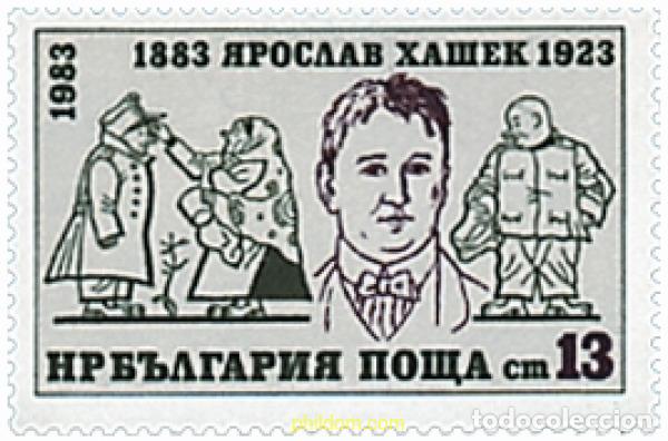 Sellos: 118413 MNH BULGARIA 1983 CENTENARIO DEL NACIMIENTO DE JAROSLAV HASHEK