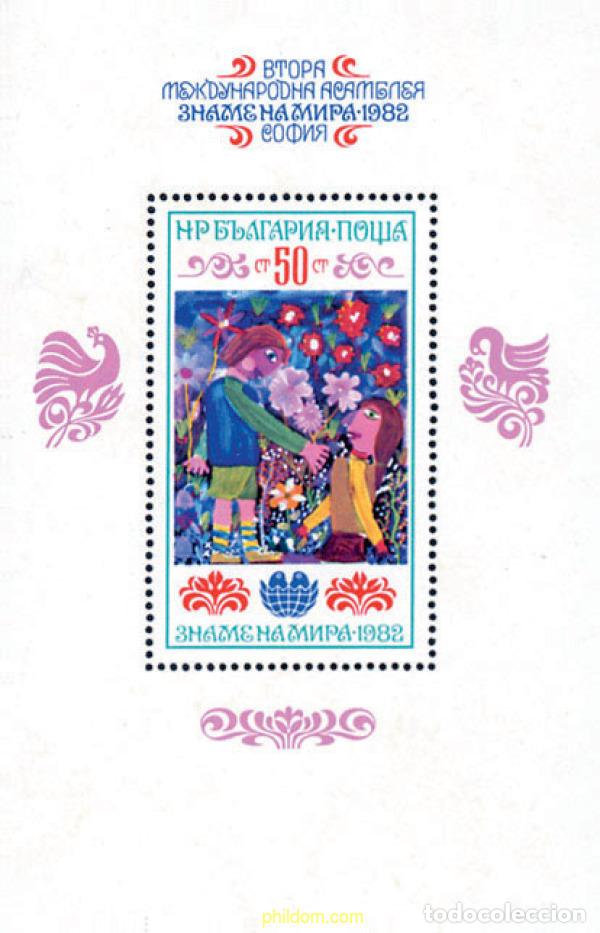 Sellos: 118405 MNH BULGARIA 1982 2 ASAMBLEA INTERNACIONAL DE LA INFANCIA (BANDERA DE LA PAZ) EN SOFIA. DIBU