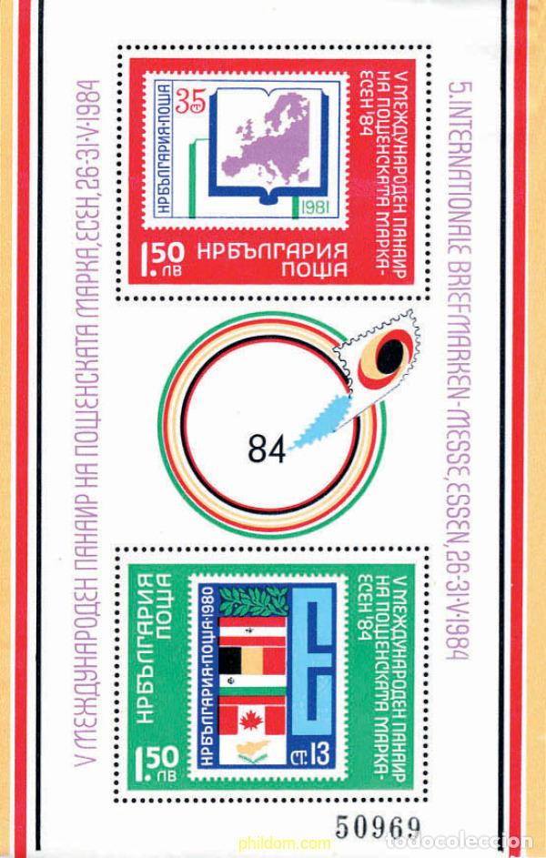 Sellos: 114205 MNH BULGARIA 1984 3 FERIA INTERNACIONAL DEL SELLO DE ESSEN