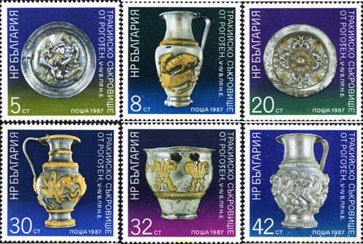 Sellos: 118847 MNH BULGARIA 1987 ARQUEOLOGIA. OBJETOS DEL TESORO DE TRACIA