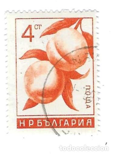 Sellos: Sello usado Bulgaria n&ordm; 1547, a&ntilde;o 1965, Frutas. Melocot&oacute;n. ref. 2-bul1547