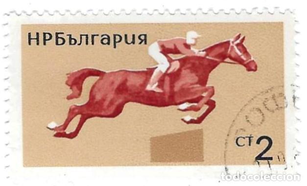 Sellos: Sello usado Bulgaria. n&ordm; 1567. a&ntilde;o 1965, facial 2 St. Deportes Ecuestres. Carrera. ref. 2-bul1567