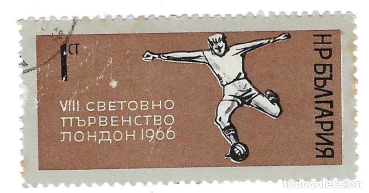 Sellos: Sello usado Bulgaria. n&ordm; 1630. a&ntilde;o 1966. F&uacute;tbol. Campeonato Mundial. Inglaterra 66. ref. 2-bul1630