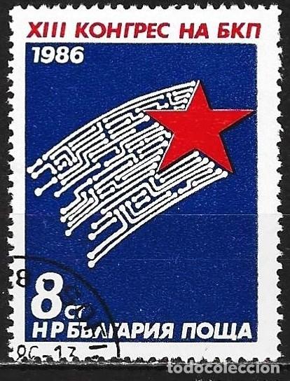 Sellos: Bulgaria 1986 - Mi 3460 - YT 3001 - Congreso Nacional del Partido Comunista