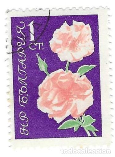 Sellos: Sello usado Bulgaria. n&ordm; 1301. Rosas. ref. 2-bul1301