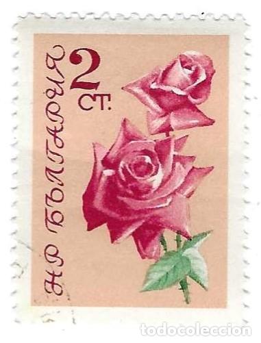 Sellos: Sello usado Bulgaria. n&ordm; 1302. Rosas. ref. 2-bul1302