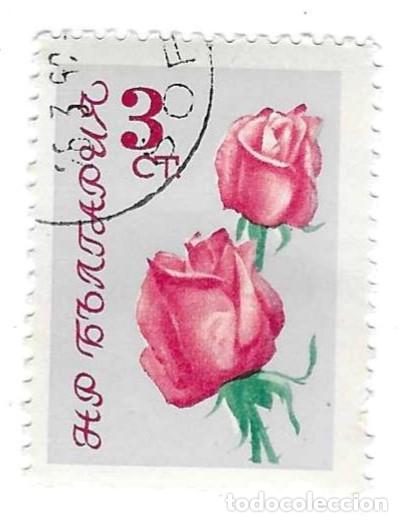 Sellos: Sello usado Bulgaria. n&ordm; 1303, Rosas. ref. 2-bul1303