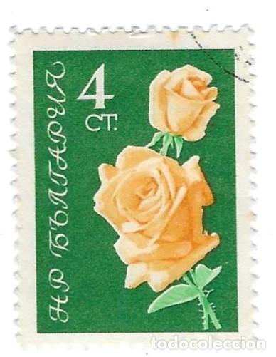 Sellos: Sello usado Bulgaria. n&ordm; 1304. Rosas. ref. 2-bul1304