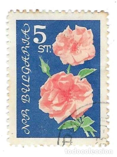 Sellos: Sello usado Bulgaria. n&ordm; 1305. Rosas. ref. 2-bul1305