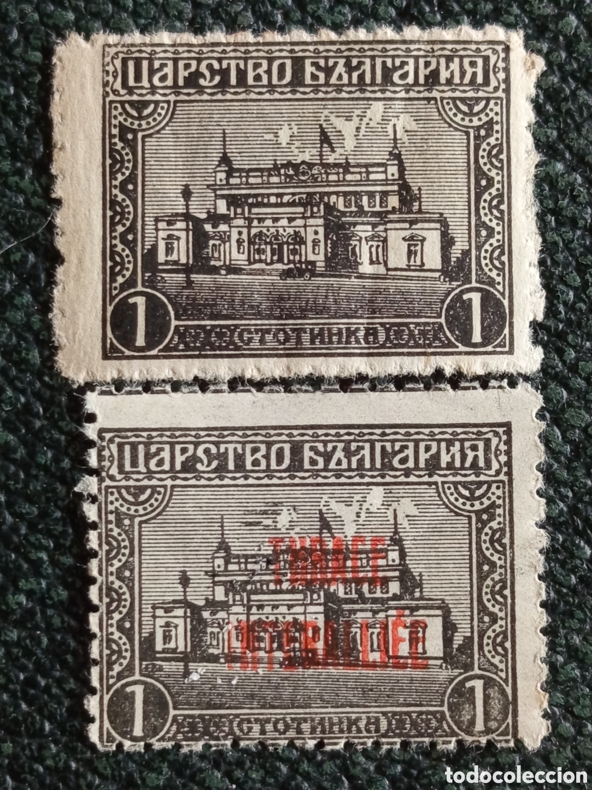 Sellos: Bulgaria 1919 Asamblea Nacional 1s Pareja (1 Sobretasa) MH - Michel #125
